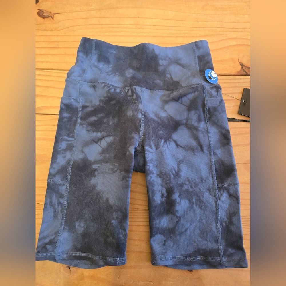 💰4 Zfor $10💰 Skechers Blue Tie-Dye High Waisted Athletic Shorts XS 8in NWT